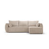 AUSKLAPPBARES-ECKSOFA rechts mit Container Kaelle aus Chenille-Stoff beige 4 Sitzplätze - Beige, Textil (165/252cm) - Micadoni