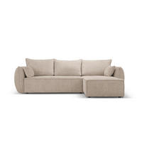 AUSKLAPPBARES-ECKSOFA rechts mit Container Kaelle aus Chenille-Stoff beige 4 Sitzplätze - Beige, Textil (165/252cm) - Micadoni