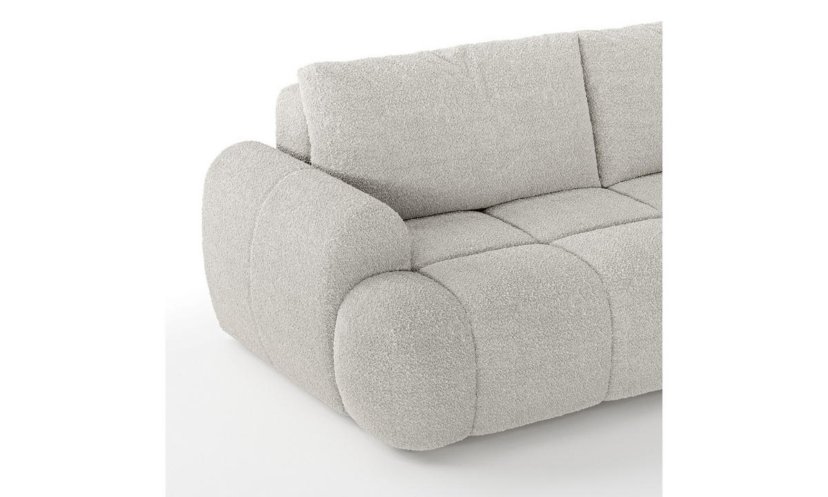 SCHLAFSOFA CORAL 250/100/85 cm mit Bettkasten Stoff Coral 65 - Ecru, Textil (250/85/100cm) - Lookway