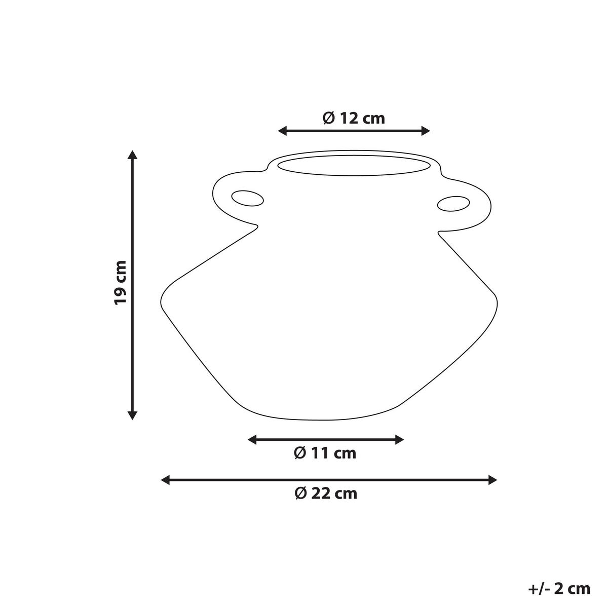 BLUMENVASE Steinzeug beige Alosidae - Beige, Stein (19cm) - Beliani
