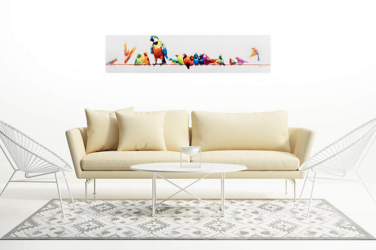 ACRYLBILD HANDGEMALT 150/30 cm - Multicolor, Holz/Textil (150/30cm) - KUNSTLOFT