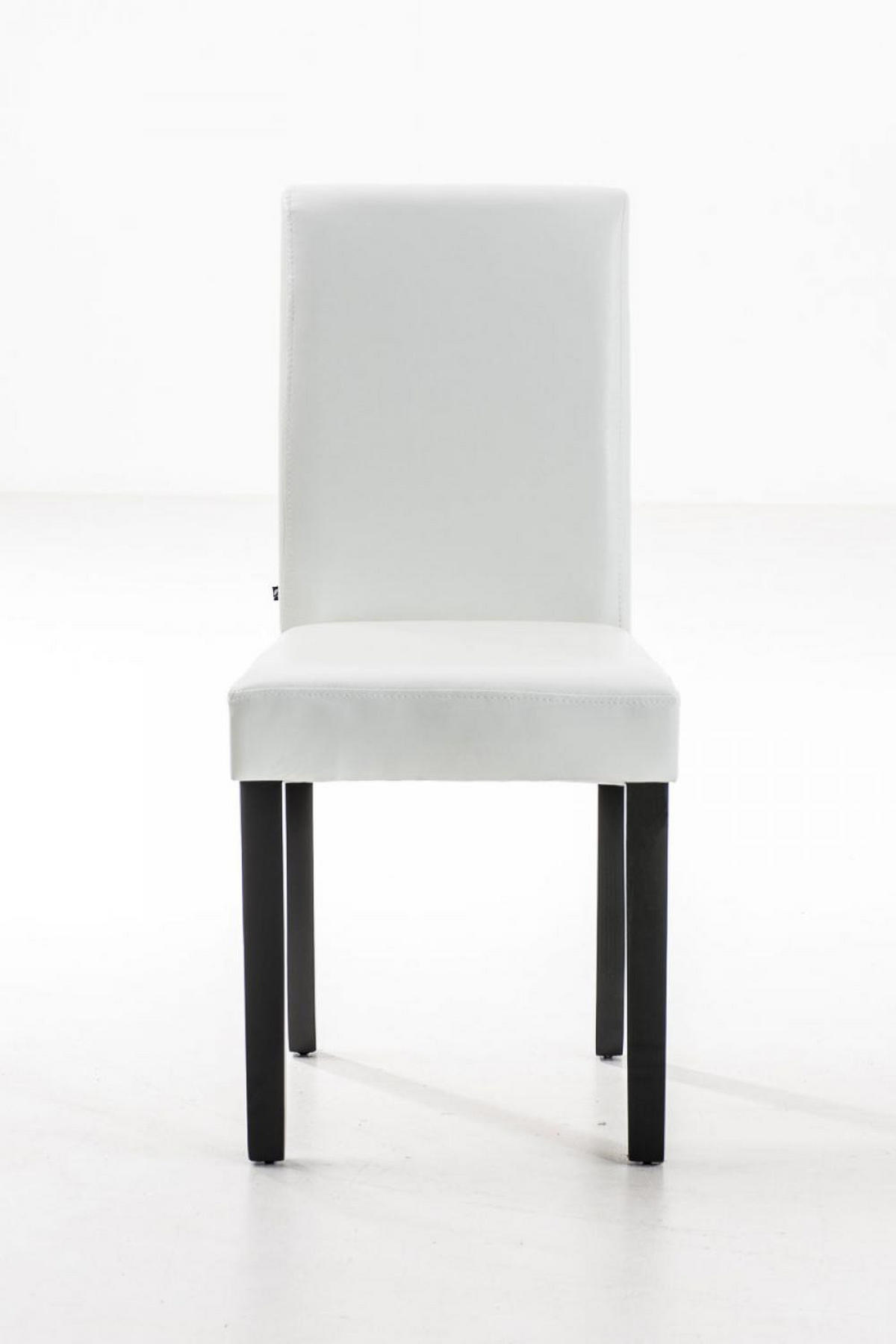 STUHL Lederlook weiß - Dunkelbraun/Weiß, Holz/Textil (41/91/47cm) - CLP