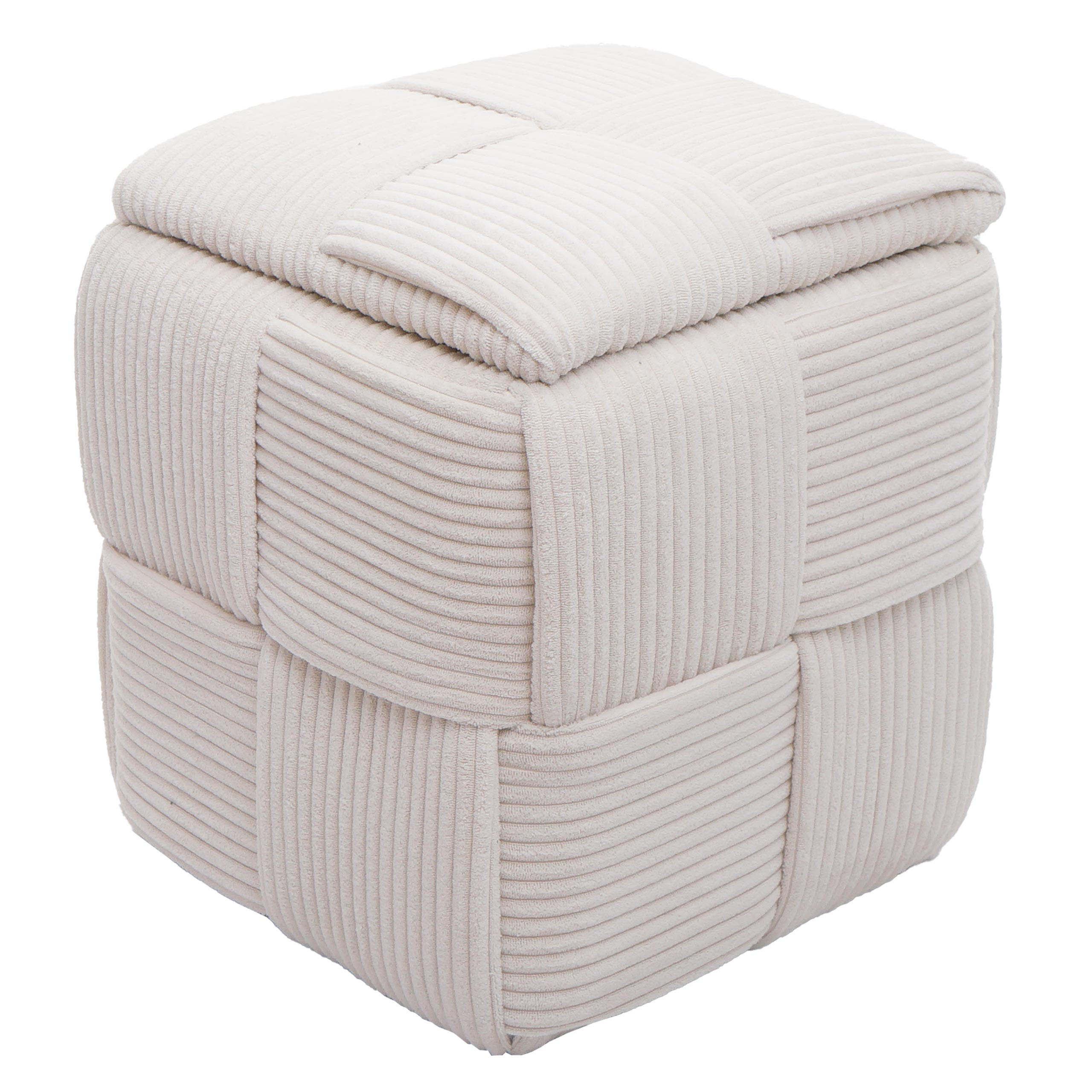 HOCKER Cremeweiß - Creme, Textil (40/43/40cm) - MCW