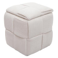 HOCKER Cremeweiß - Creme, Textil (40/43/40cm) - MCW