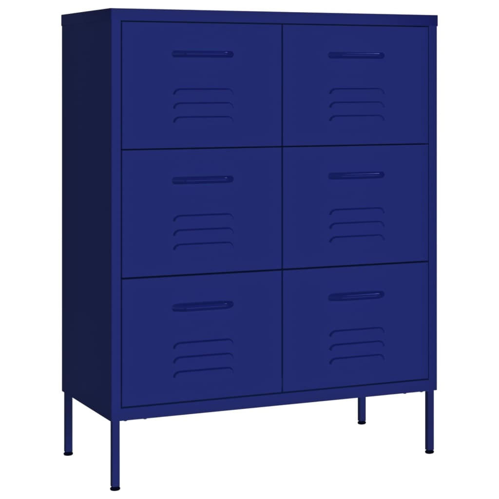 vidaXL SCHUBLADENSCHRANK Blau 80cm × 35cm × 102cm