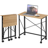 SCHREIBTISCH klappbar 80 x 40 cm Holz Oak mit Rollen - Eichefarben, Holz (80/40/75cm) - Meubliv