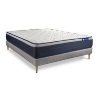BETT Actimemo max Memory-Schaum 135 x 200 cm h3 - Kit Bettgestell Grau - Beige/Grau, Karton/Holz (135/200cm) - ACTISOM
