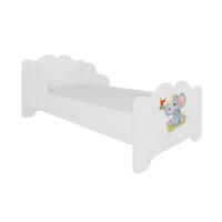 KINDERBETT Ximena 164 / 88 / 63cm weiß / Motiv Elefant - Weiß/Hellblau, Holz/Holzwerkstoff (80/160cm) - Feldmann-Wohnen