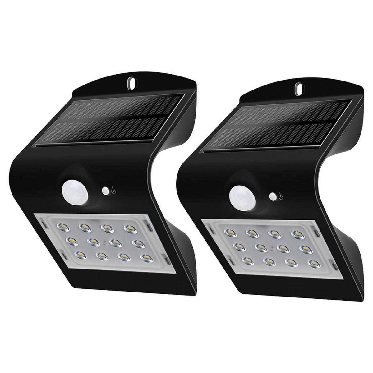 LED WANDLEUCHTE Kunststoff Schwarz 2er Set - Schwarz, Kunststoff (14.5/9.6/7.9cm)