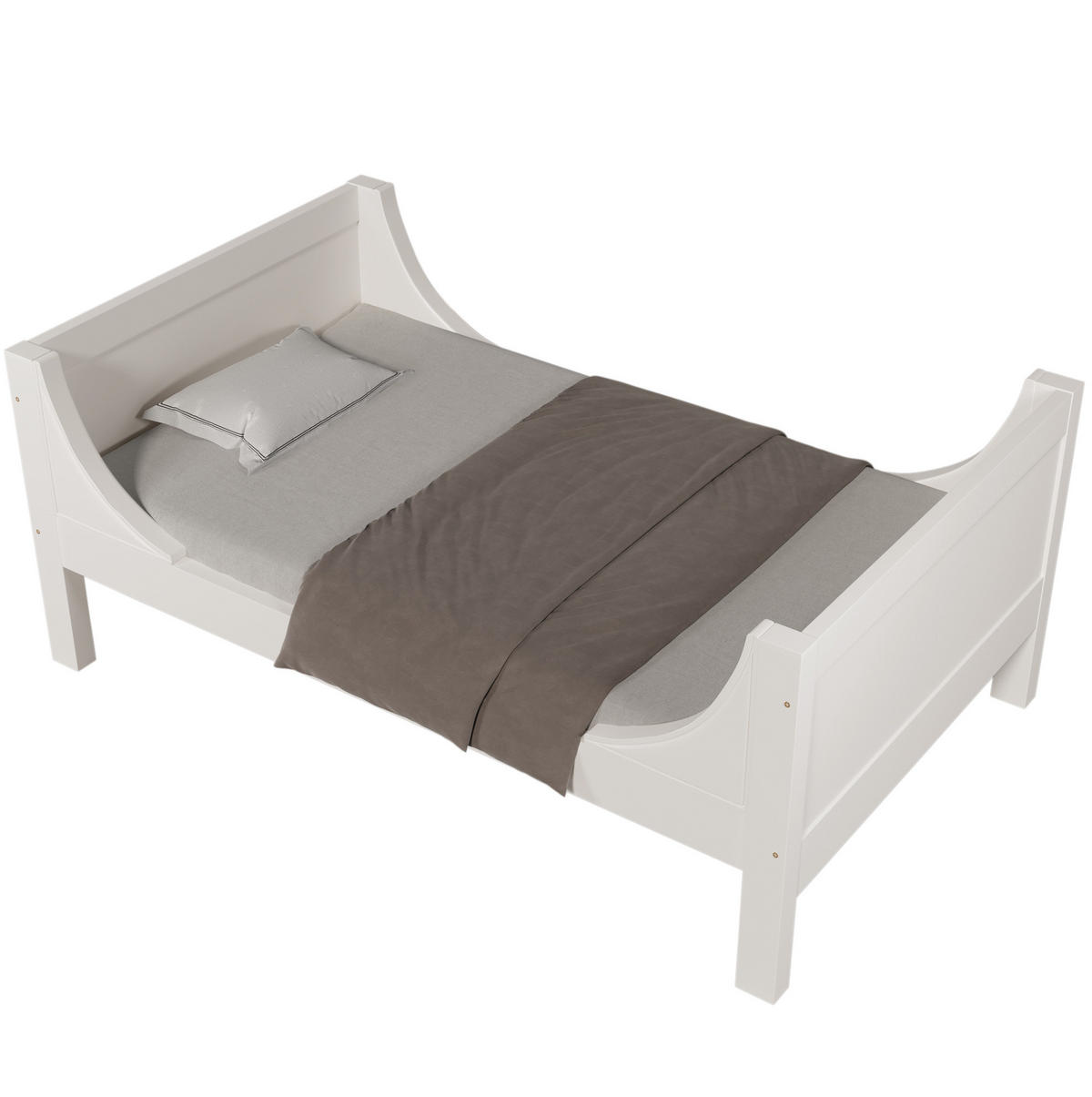 ETAGENBETT 90/200 cm Weiß, trennbar mit flexibel montierbarer Leiter - Weiß, Holzwerkstoff (90/200cm) - Flora Grace
