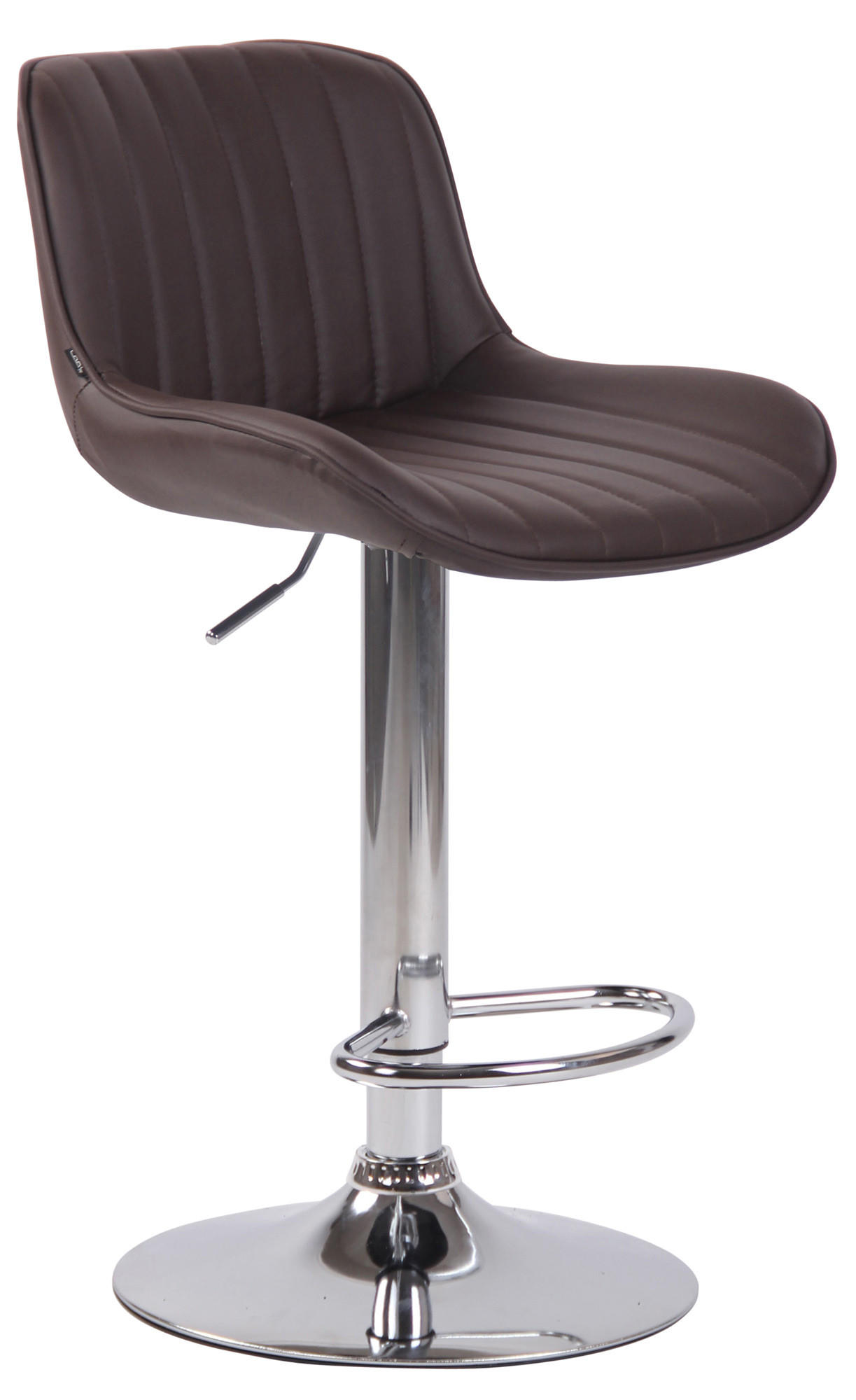 BARHOCKER 2er Set Lederlook braun - Chromfarben/Braun, Textil/Metall (50/86/50cm) - CLP
