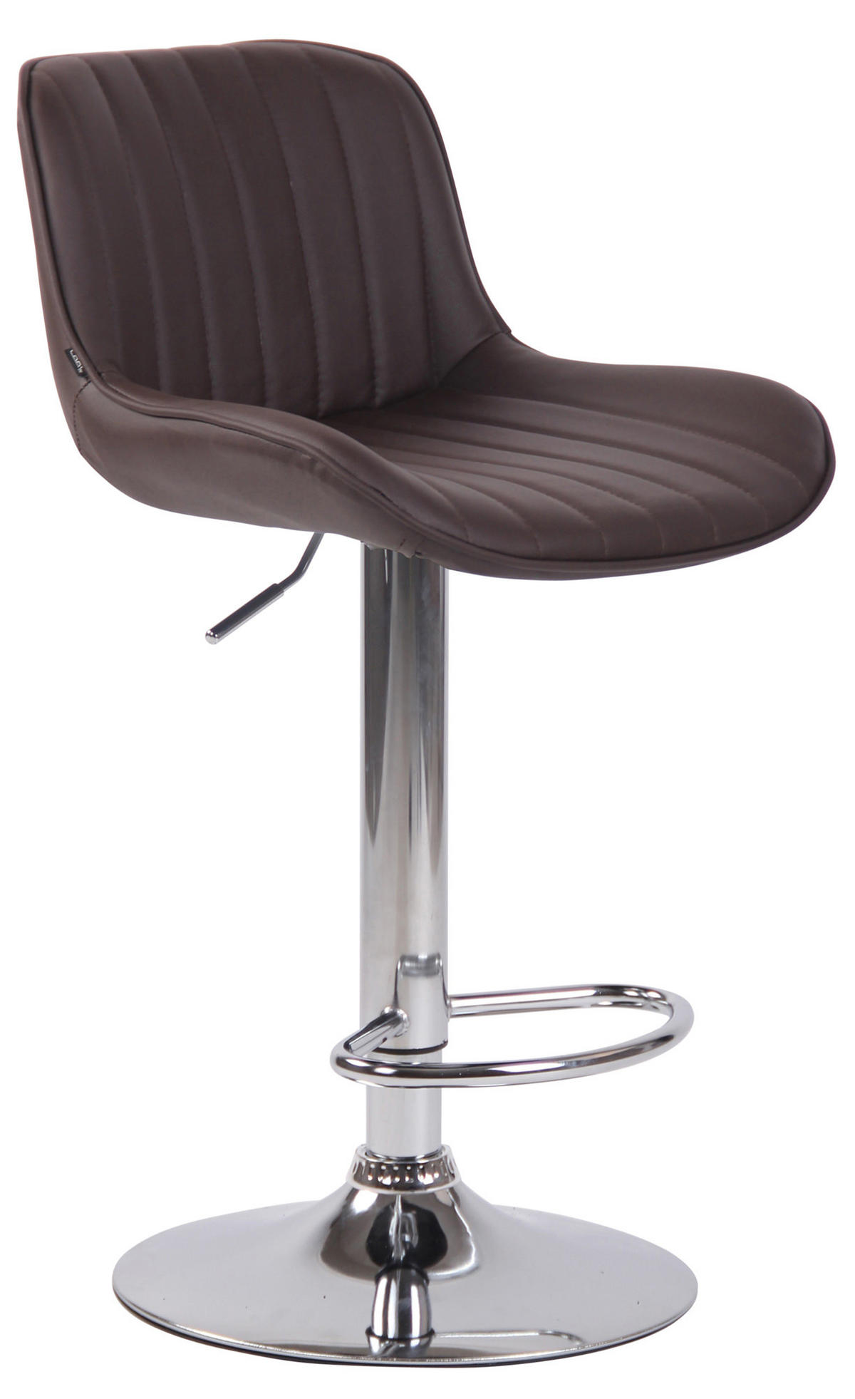 BARHOCKER 2er Set Lederlook braun - Chromfarben/Braun, Textil/Metall (50/86/50cm) - CLP