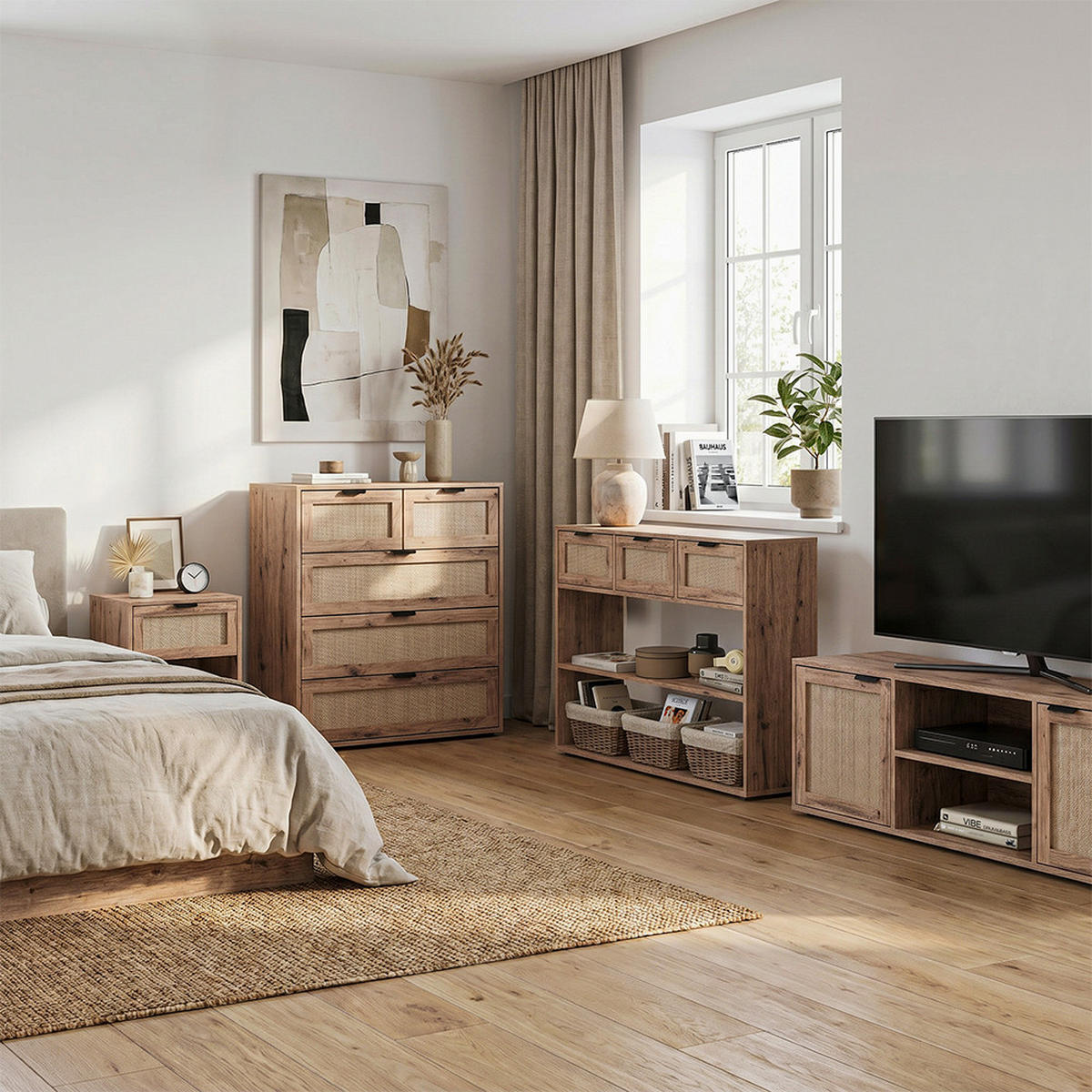KOMMODE Elven, Eiche, 79 x 85 cm mit 5 Schubladen - Eichefarben, Holzwerkstoff (79/85/39cm) - Vicco