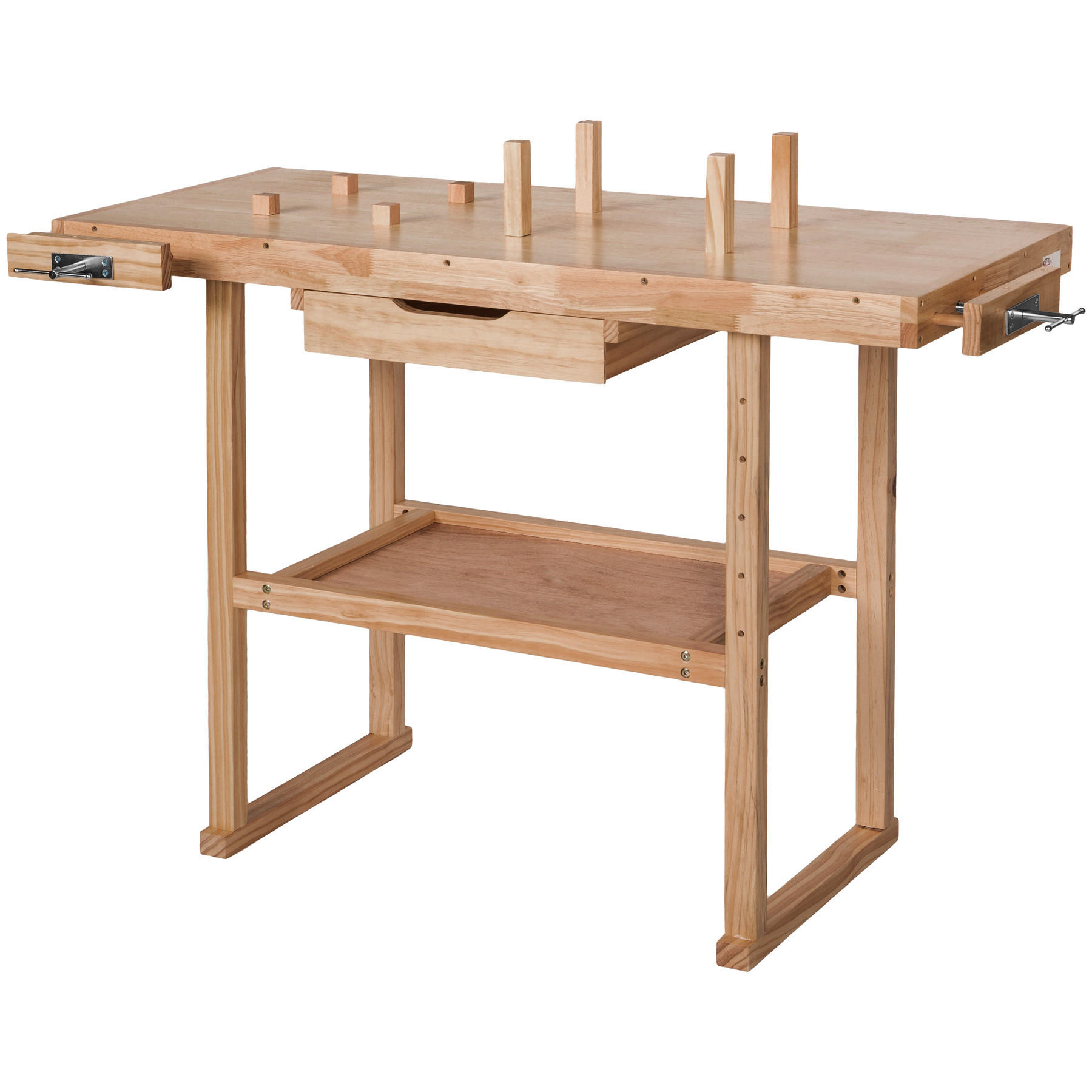 HOLZWERKBANK ,117 x 47,5 x 83 cm,braun - Braun, Holz (47.5/83/117cm) - tectake