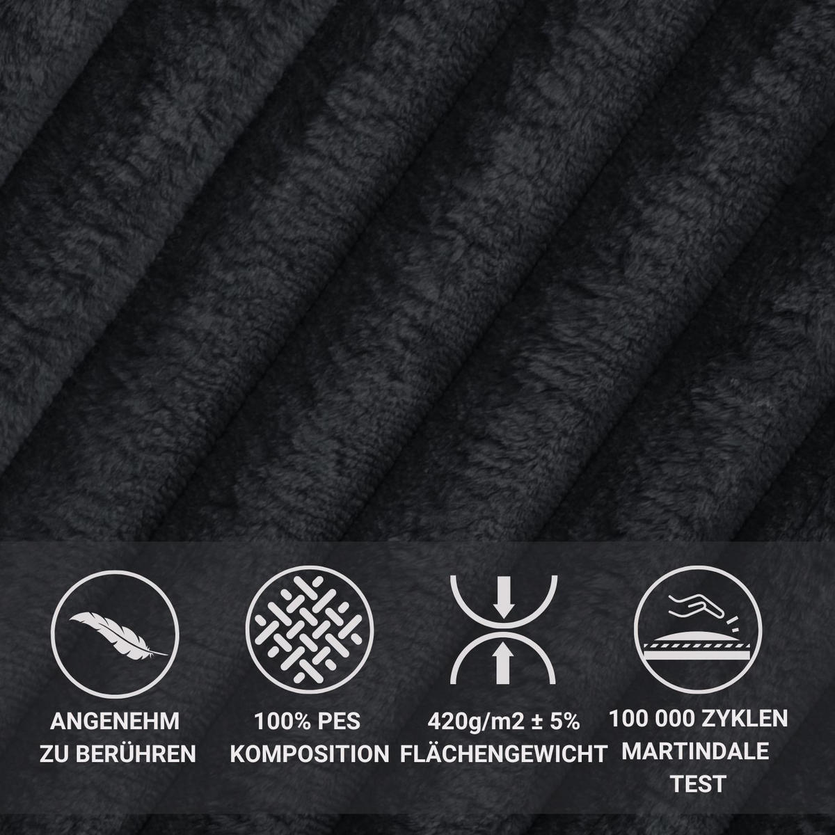 POLSTERBETT Larch Schwarz 120/200 cm im Samtstoff - Schwarz/Naturfarben, Holz/Holzwerkstoff (120/200cm) - Maison de Reve