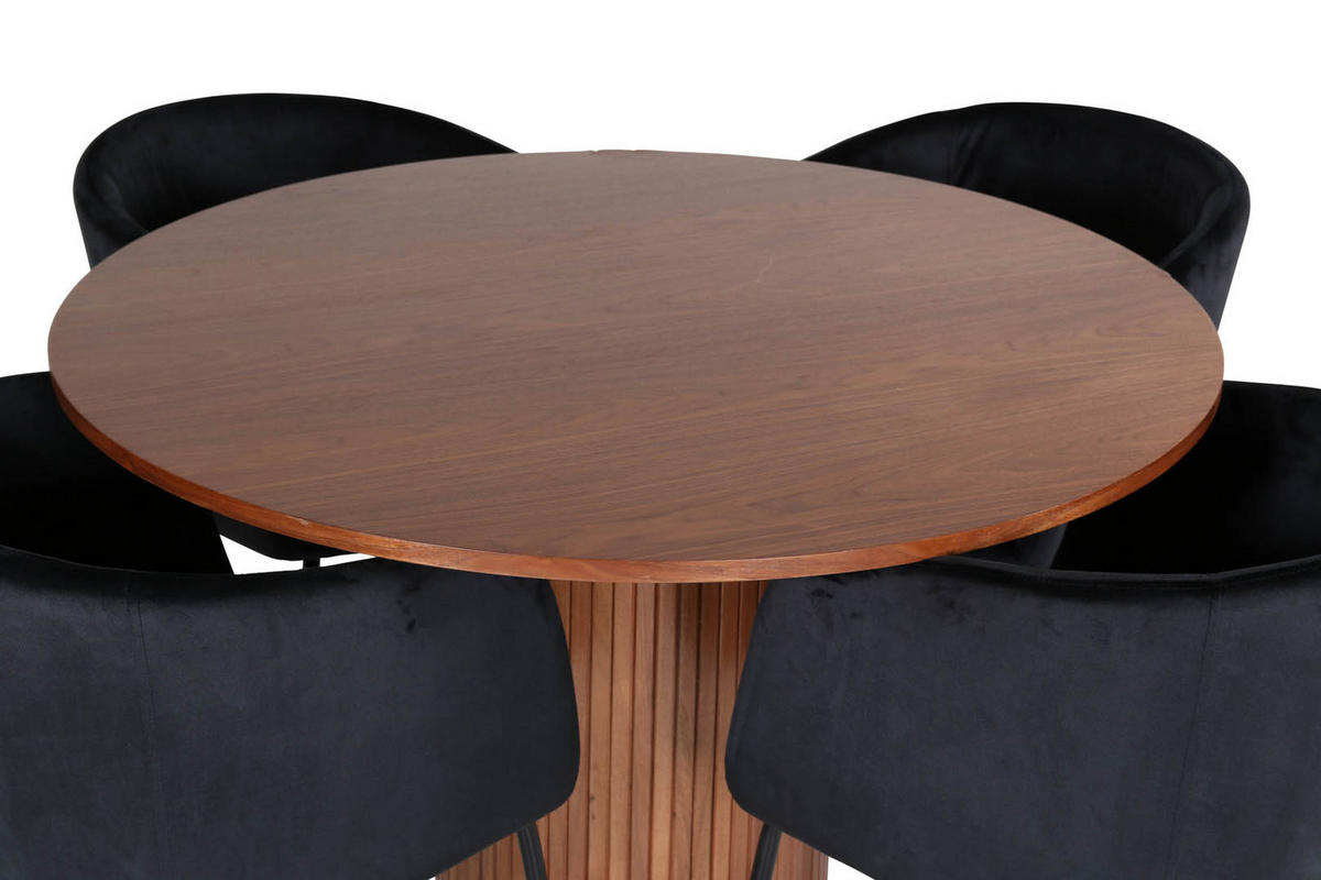 TISCHGRUPPE Schwarz - Schwarz, Holzwerkstoff (110/74/110cm) - ebuy24