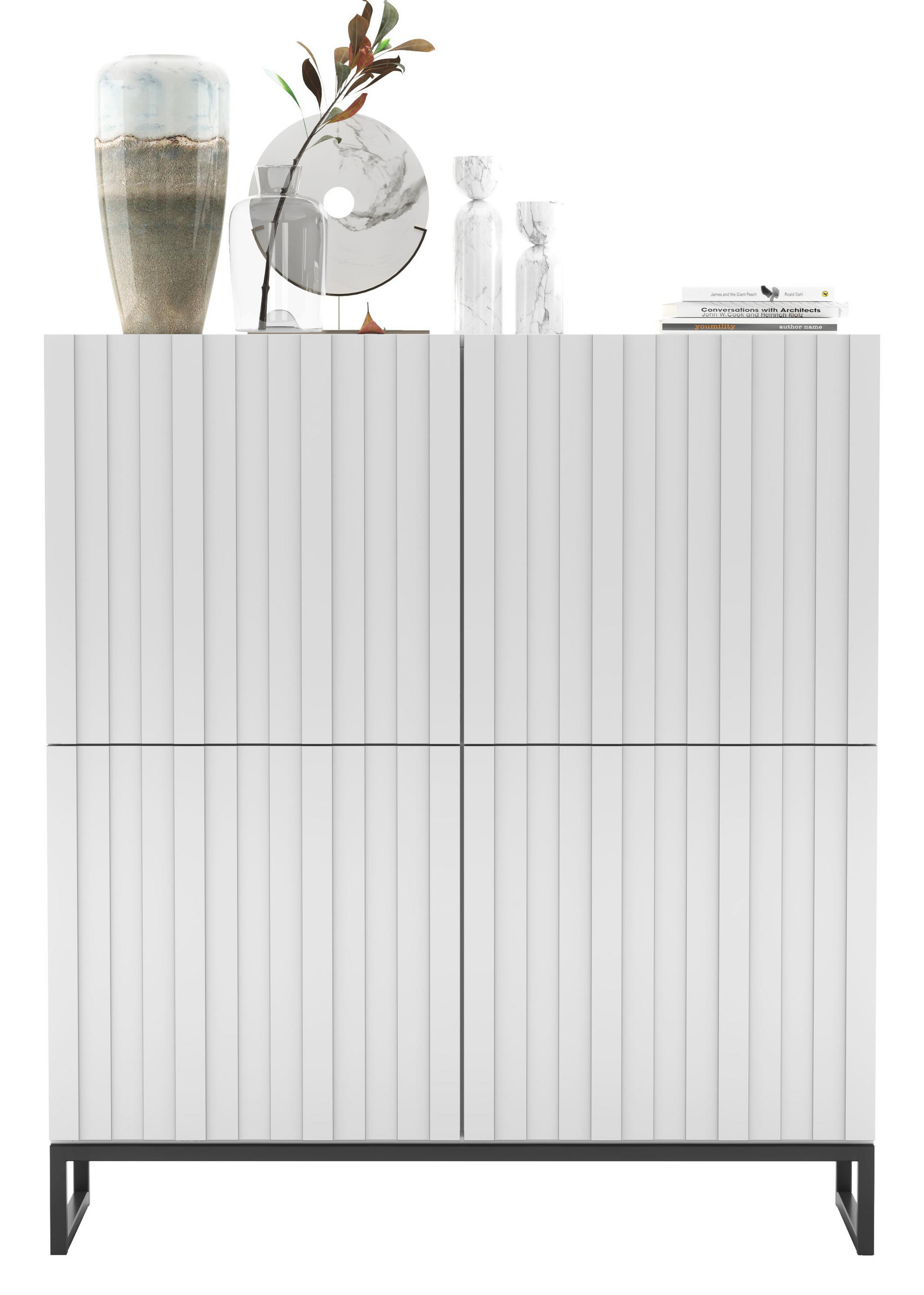 Meble Lindner Kommode Weiß 112x126x36.5 cm