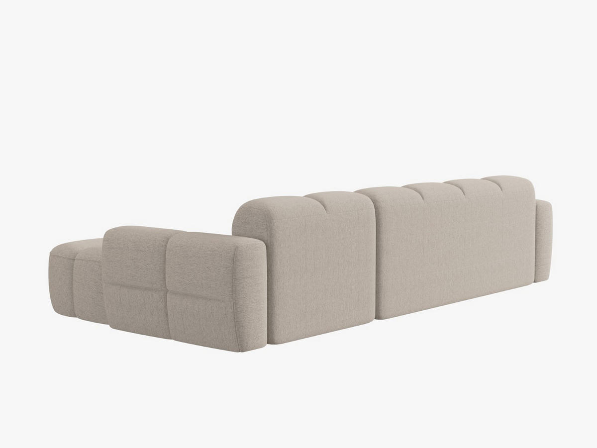 ECKSOFA rechts Lisa aus strukturiertem Stoff sand 4 Sitzplätze - Sandfarben, Textil (170/310cm) - Micadoni
