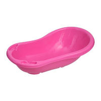 BABYBADEWANNE 84 cm mit Ablagefächer pink 84 cm lang, ergonomische Form ab Geburt - Violett, Kunststoff (46/84cm) - Lorelli