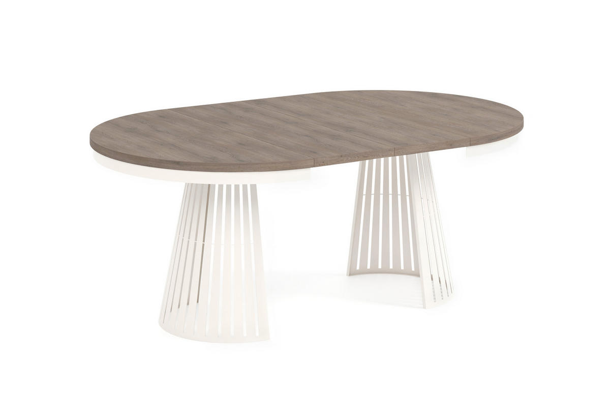 ESSTISCH Cone Bis - Sandfarben/Kaschmir, Holzwerkstoff/Metall (120/120/76cm) - Meblini