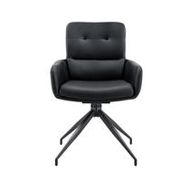 ESSZIMMERGRUPPE 5-tlg. mit Glasplatte Schwarz/Transparent - Schwarz, Metall (85/76/85cm) - Meubliv