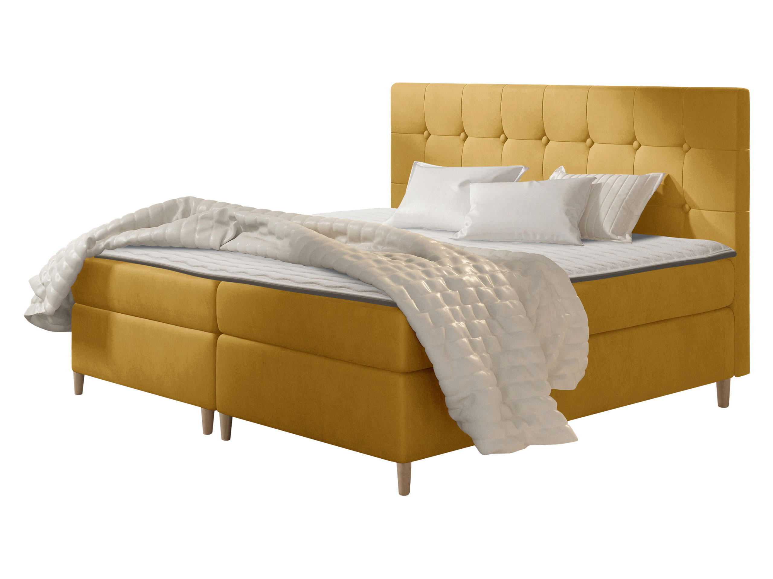 BOXBETT Avanti - Gelb, Holz/Textil (160/200cm) - MIRJAN24