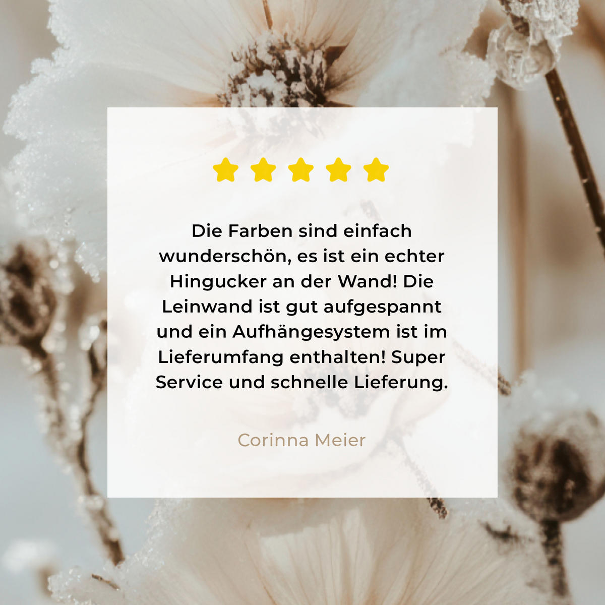 LEINWANDBILD Blumen - Winter - Weiß - Schnee - Beige 80x120 cm - Creme, Textil (80/120cm) - MuchoWow