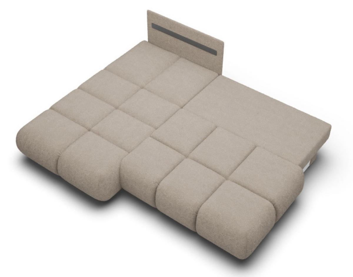ECKSOFA Dunkelbeige MILA Ausziehbar Links Ohne Armlehnen - Beige, Textil (230/177cm) - Sepro Meble