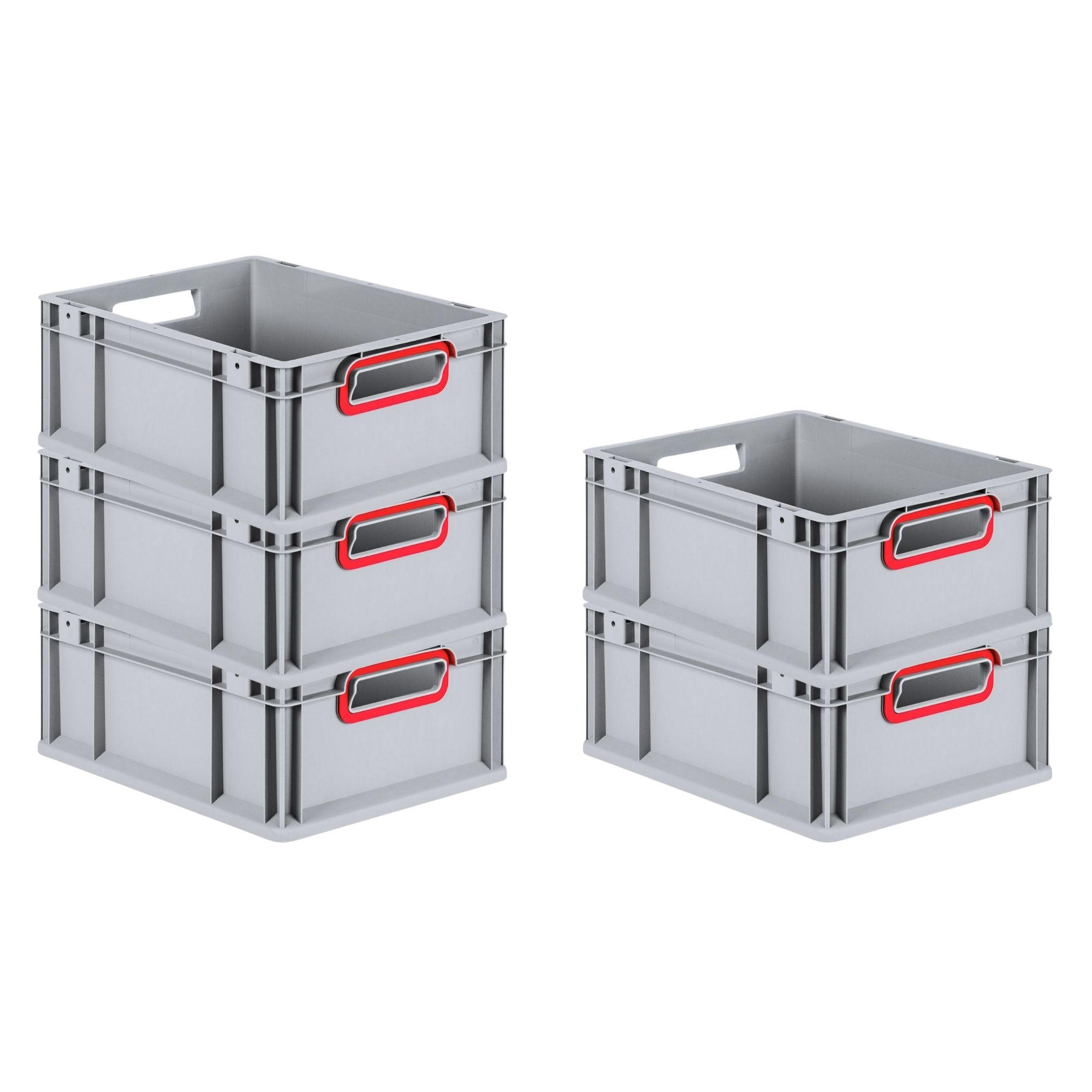 EUROBOX 5x Nextgen Color 17x30x40cm 16 Liter Griffe Rot Offen - Rot, Kunststoff (30/17/40cm) - PROREGAL