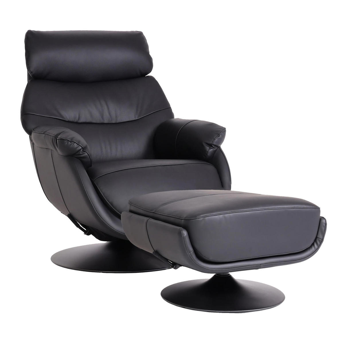 RELAXSESSEL MIT HOCKER Schwarz - Schwarz, Textil (78/99/80cm) - MCW