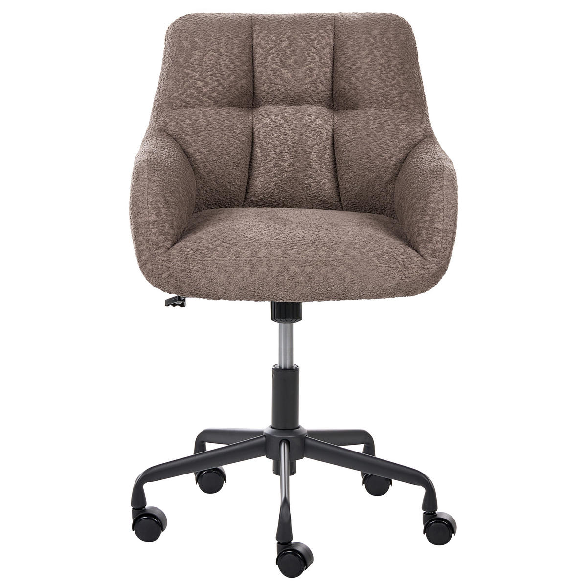 SCHREIBTISCHSTUHL Bouclé Dunkelbraun Palmdale - Dunkelbraun, Textil (58/87/61cm) - Beliani