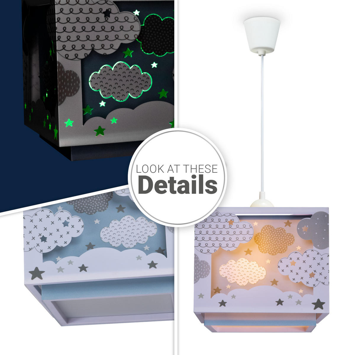 PENDELLEUCHTE Greta Pd Cloud - Blau, Kunststoff (24/24/24.9cm) - Paco Home