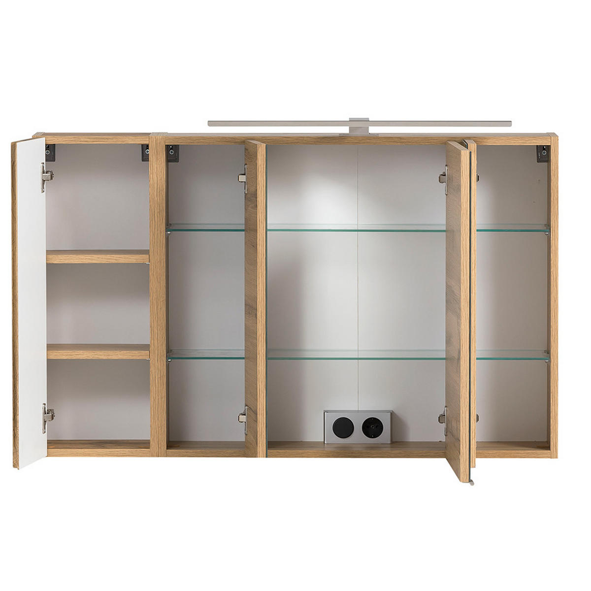 BADMÖBEL-SET 3-TLG. Vasto-03 - Grau, Holzwerkstoff (185/200/47cm) - Lomado