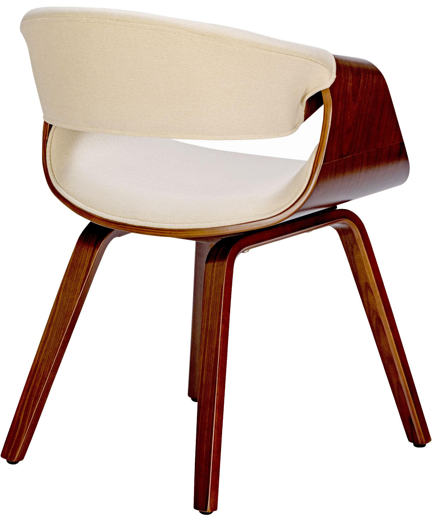 STUHL Stoff Walnuss/Creme - Walnussfarben/Creme, Holz/Textil (62/76/52cm) - CLP