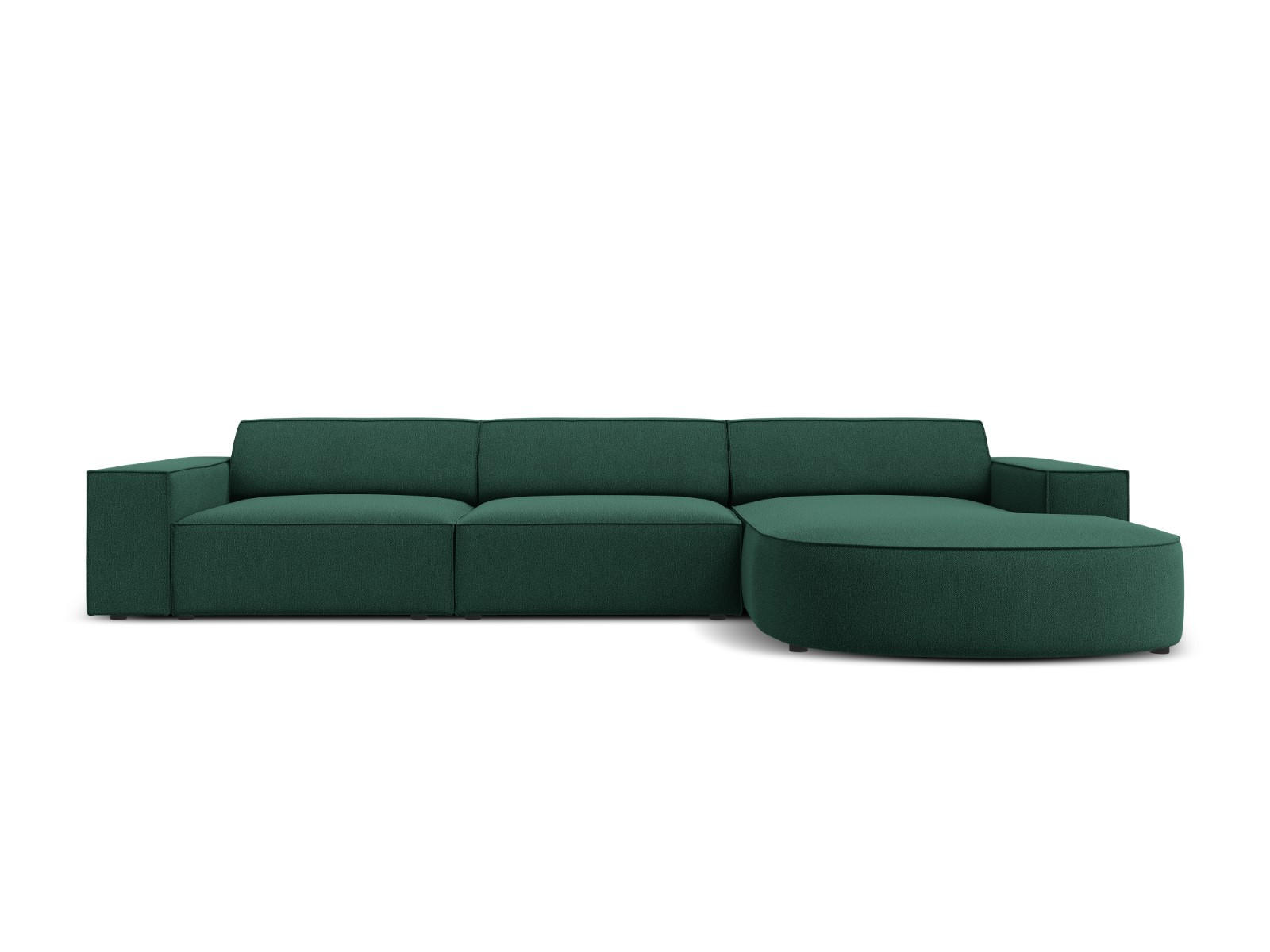 ECKSOFA rechts Jodie aus strukturiertem Stoff grün 4 Sitzplätze - Grün, Textil (166/284cm) - Micadoni