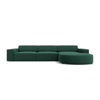 ECKSOFA rechts Jodie aus strukturiertem Stoff grün 4 Sitzplätze - Grün, Textil (166/284cm) - Micadoni