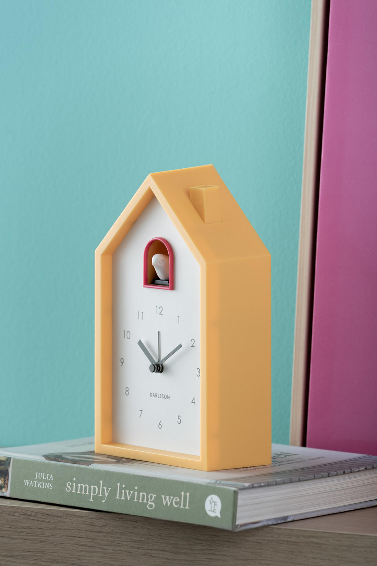 WECKER Modern Cuckoo 12/12/20 cm - Gelb, Kunststoff (12/20/12cm) - Karlsson