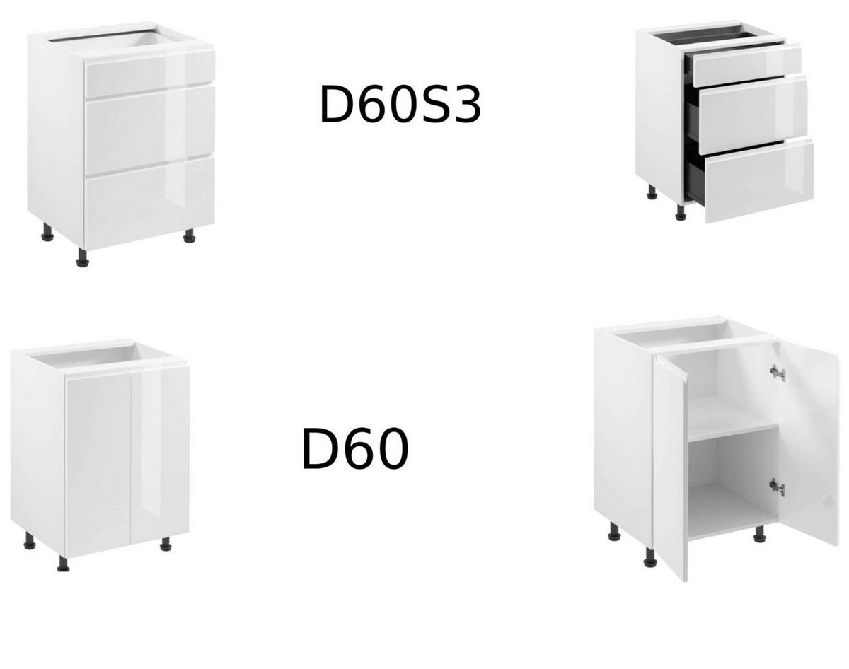 WINKELKÜCHE 260 cm x 280 cm x 260 cm- Aspen KA18-M260 - in Weiß/Hochglanz - Weiß Hochglanz, Holz/Holzwerkstoff (800/212/58cm)