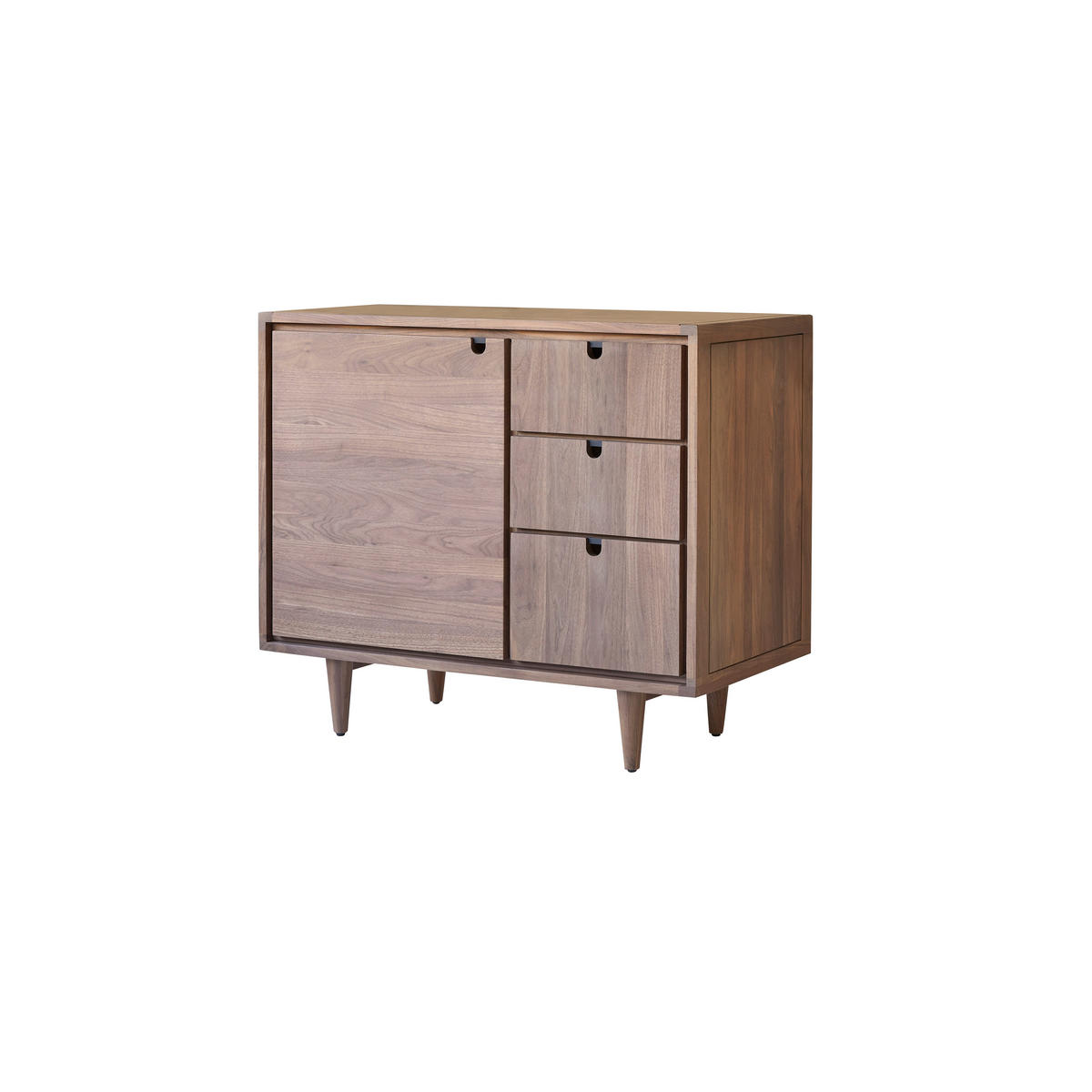 WASCHTISCHUNTERSCHRANK Jonàk Dunkelbraun aus Walnuss - Dunkelbraun, Holz (93/80/50cm) - Tikamoon