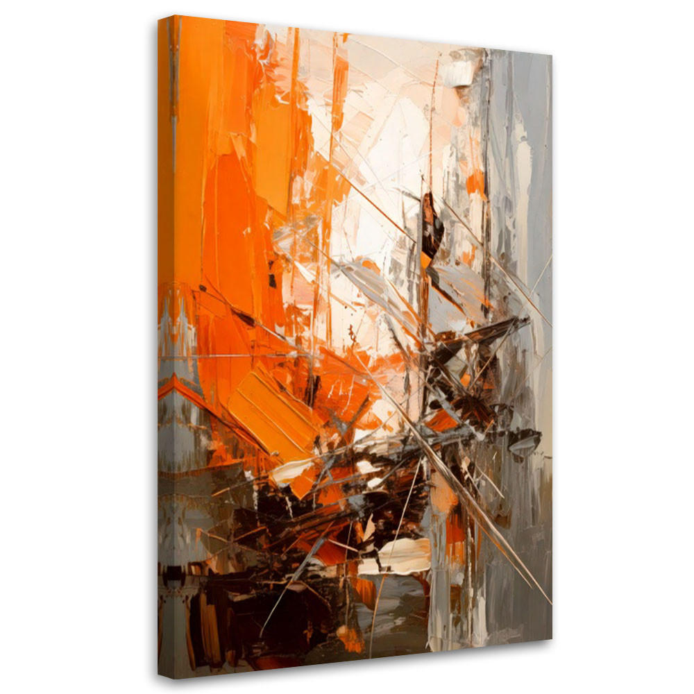 LEINWANDBILD Abstraktion 60x90cm - Orange, Textil (60/90cm) - Feeby