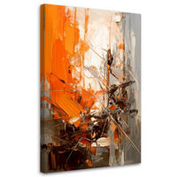 LEINWANDBILD Abstraktion 60x90cm - Orange, Textil (60/90cm) - Feeby