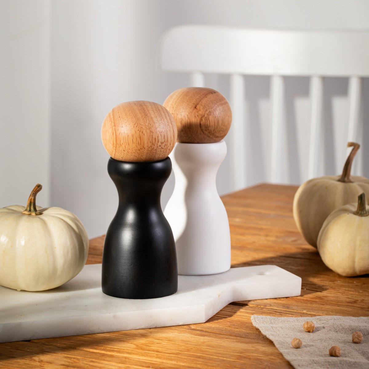 GEWÜRZMÜHLE Newgrind weiß und schwarz 15,5 cm 2er-Set - Schwarz, Kunststoff (6/15/6cm) - Homla
