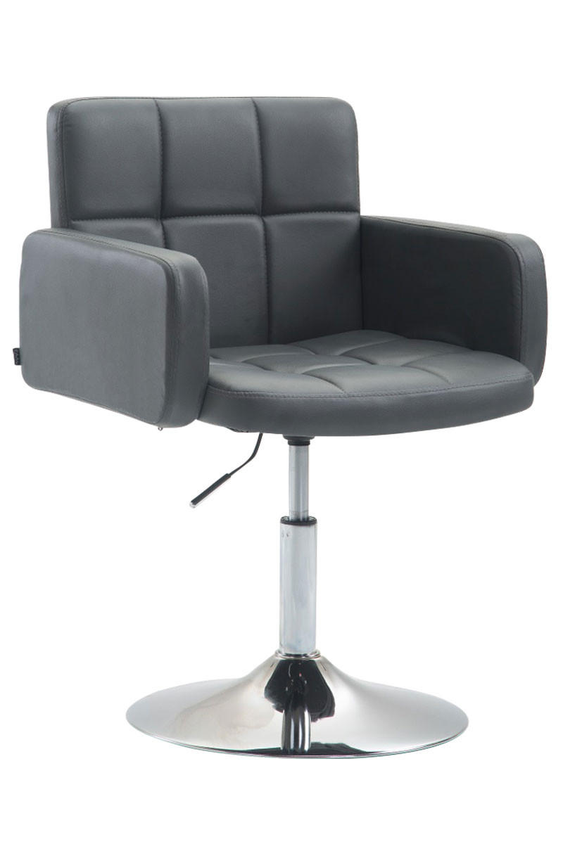 LOUNGESESSEL Riyadh Kunstleder Grau Barhocker Sessel Lounger - Grau, Leder (58/80/48cm) - DELUKE