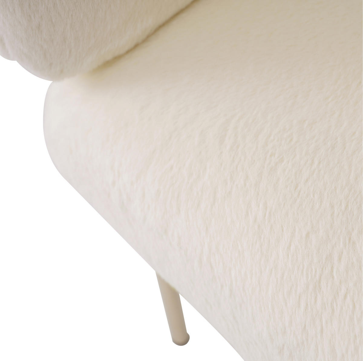 FREIZEITSTUHL Weiß mit Kunstfell und Metallbeinen - Weiß, Textil (57/77/57cm) - MIVRAY