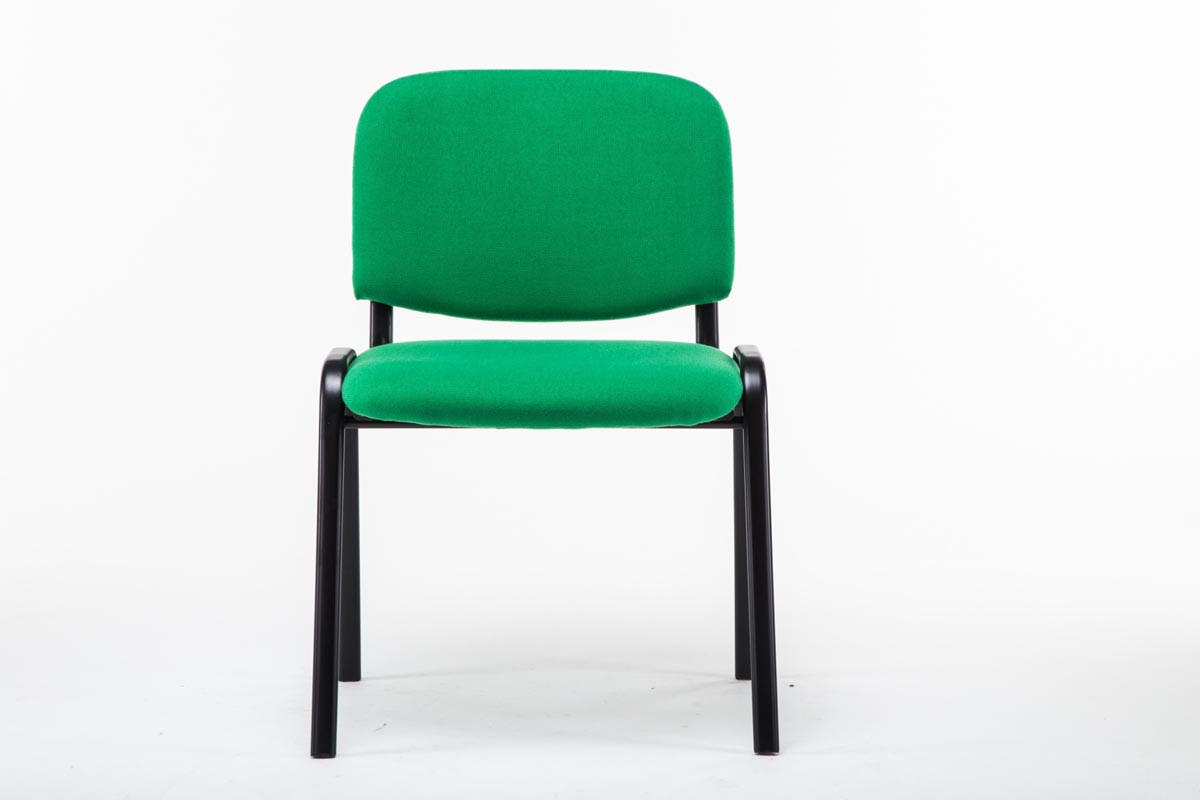 BESUCHERSTUHL Keen mit Stoffbezug, Gestell Schwarz / Bezug Grün - Schwarz/Grün, Textil/Metall (53/83/53cm) - TPFLiving