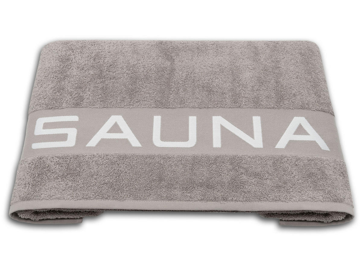 SAUNATUCH, 80x200 cm, 100% Baumwolle, Braun - Grau, Textil (80/200cm) - Zollner