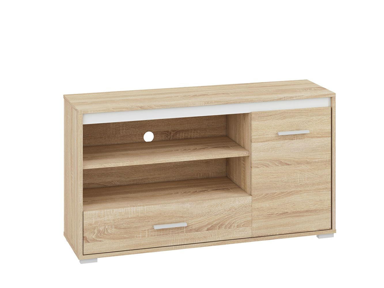 LOWBOARD Avo Sonoma Eiche, Absetzung austauschbar 120 / 34 / 66cm - Braun/Sonoma Eiche, Holz/Holzwerkstoff (120/66/34cm) - Feldmann-Wohnen