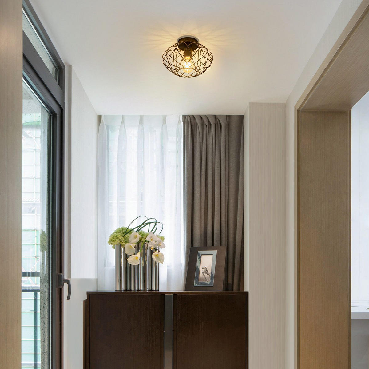 DECKENLEUCHTE Ladner 25/25/17.5cm - Schwarz, Metall (25/25/17.5cm) - Nettlife