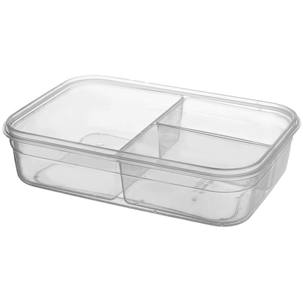 LUNCHBOX Unterteilt 3 Fächer 1 l Transparent - Transparent, Kunststoff (15/6/21cm) - Orion 