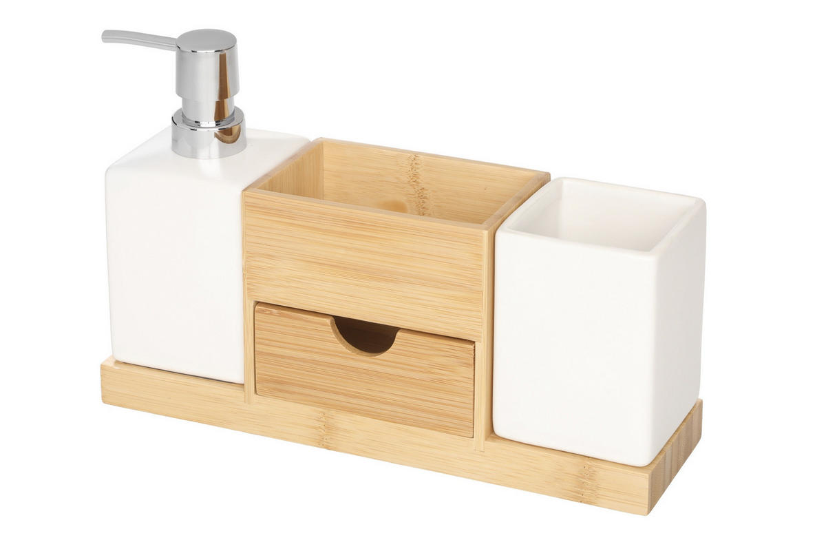 BADEZIMMERACCESSOIRES Cube - Weiß, Keramik (26/17.5/7.5cm)